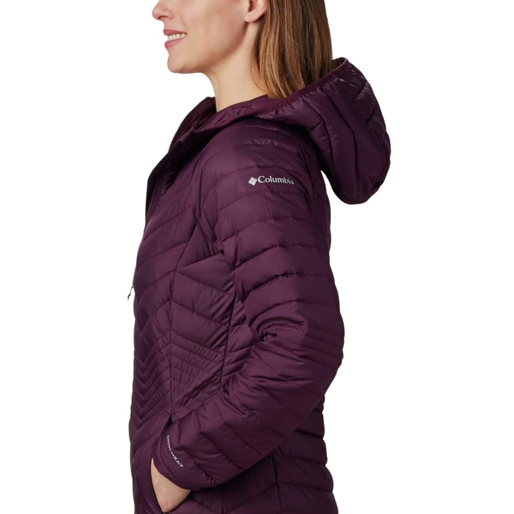 Columbia Wome's Black Cherry Power Lite Mid Length Jacket Small - Picture 3 of 9